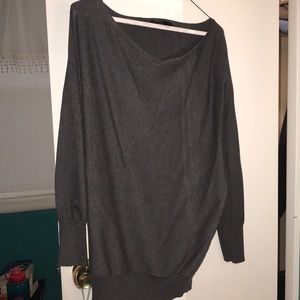 Dark grey off the shoulder top